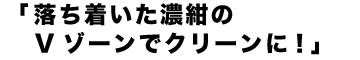 落ち着いた濃紺のVゾーンでクリーンに！