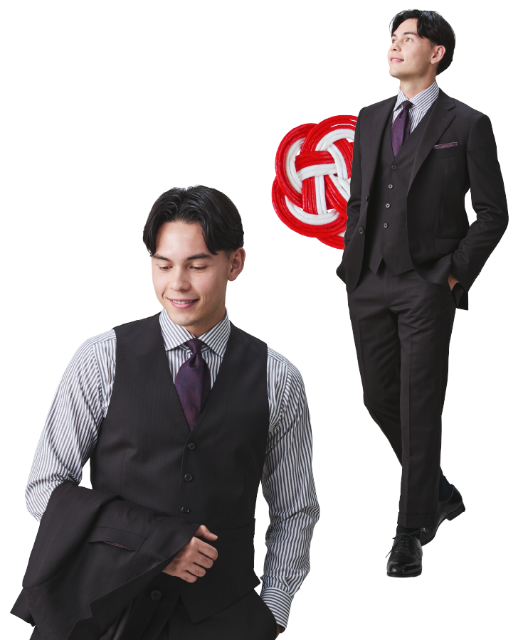3ピーススーツを着た男性