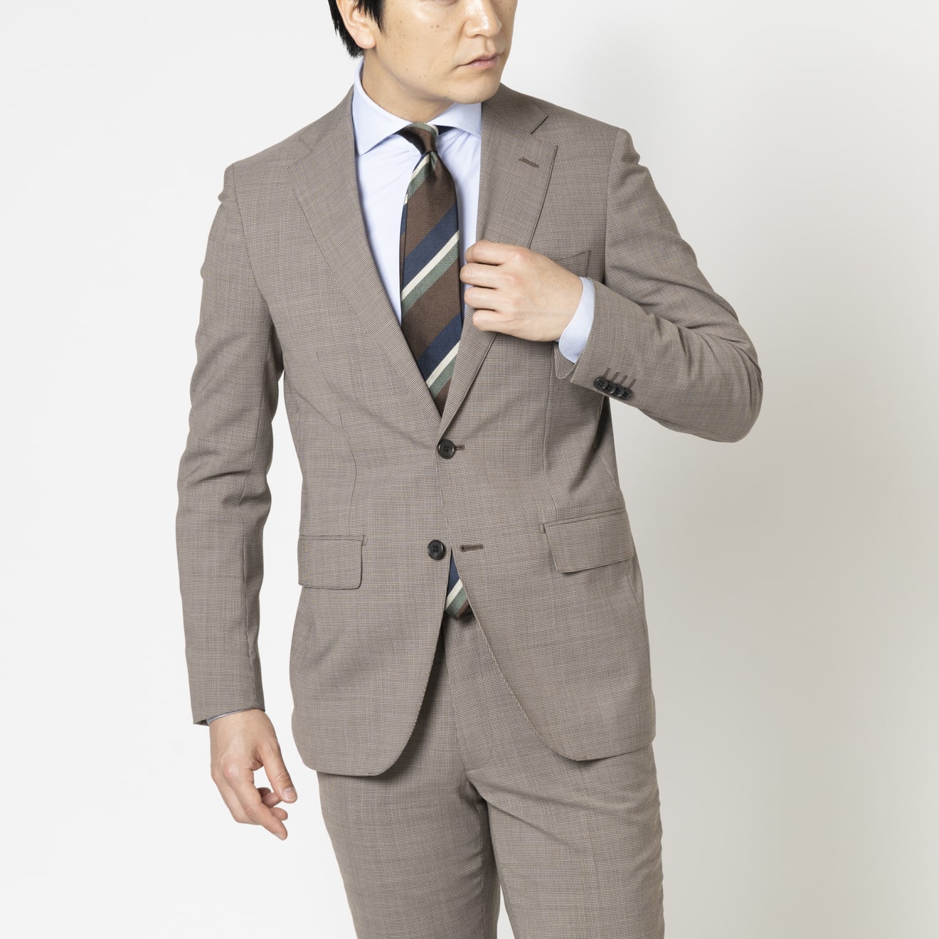 TRAVELER LIGHT WASH / Plus 1PANTS ブラウン千鳥