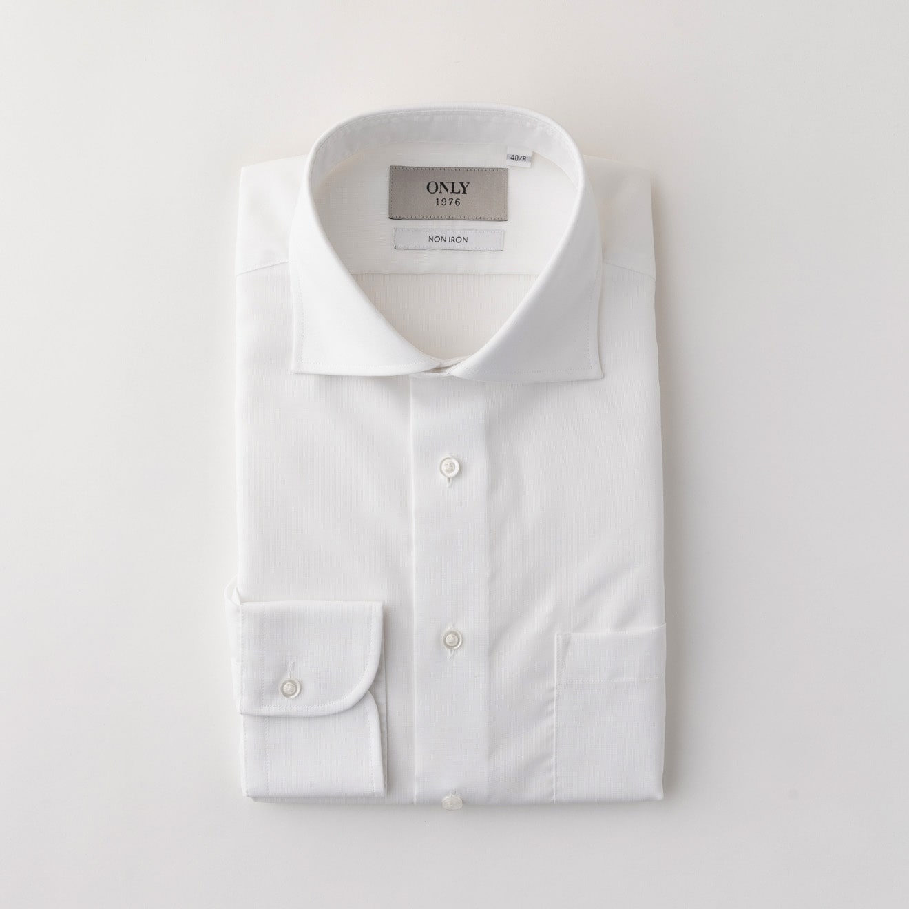 綿100%ノンアイロン / セミワイドスプレッド 無地