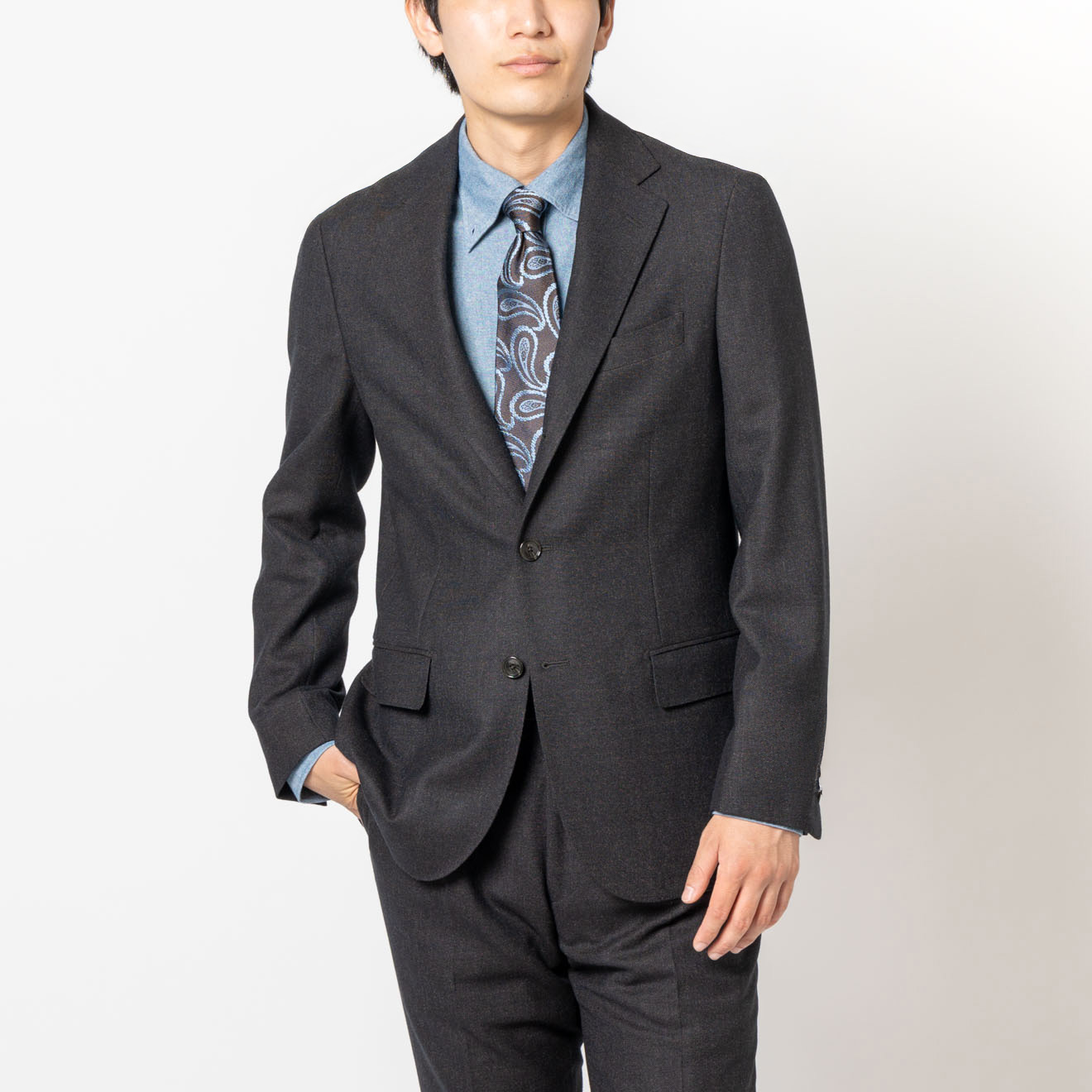 パラシュートウール ブラウン無地