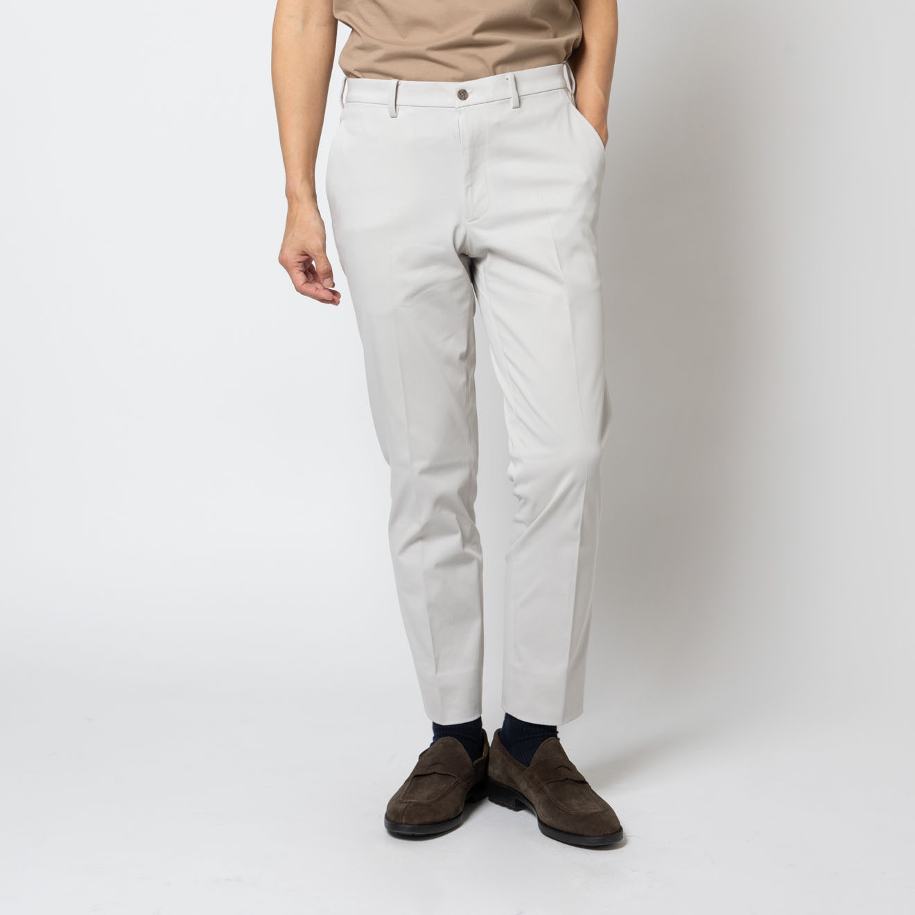 オンリーグリーン / コットン混ジャージーパンツ ライトグレー