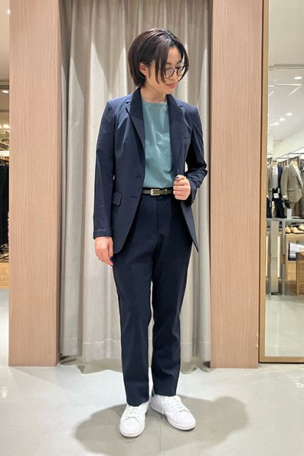 ONLY スーツ　新品　洗濯可能170cmx 86cm ホームウォッシュ / シングルジャケット ネイビー無地 | ONLY
