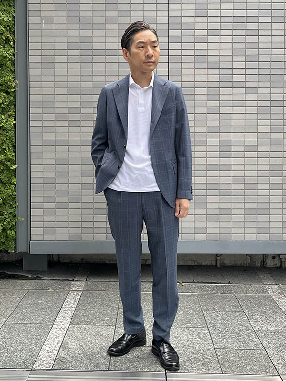 伊マルゾット社 モノストレッチ セットアップジャケット ブルー | ONLY